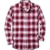 MUSE FATH Mens Long Sleeve Plaid Casual Shirts Soft Button Down with Pocket