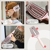Olivia Garden Fingerbrush Care Iconic Medium Pastel Pink Detangling Brush view 4