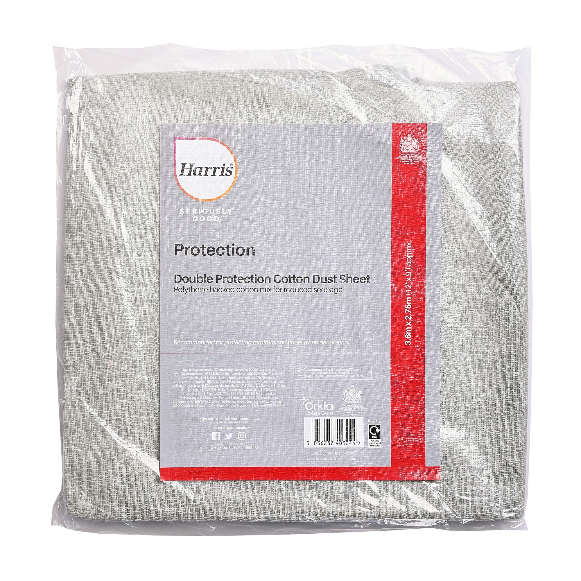 Harris Seriously Good Cotton Rich Dust Sheet Floor Protection 12ft x 9ft