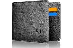 Gostwo Slim Wallet for Men Minimalist Leather ID Window Front Pocket Bifold Wallet