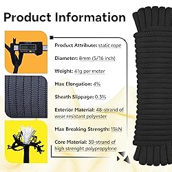 WiseRoot 8mm Climbing Rope for Adults: Outdoor