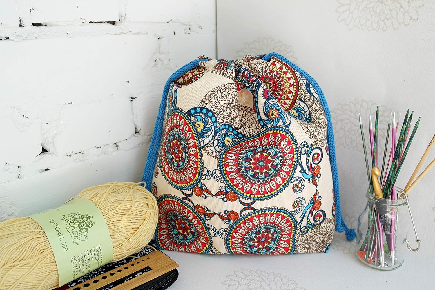 Amazon Com Medium Drawstring Knitting Project Bag Yarn Amazon Com Medium Drawstring Knitting Project Bag Yarn