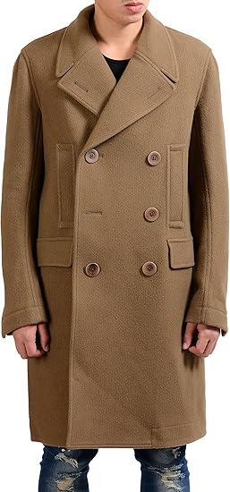 Rick Owens メンズ100 ウールブラウンダブルブレストコート Us L It 52 コート ジャケット 通販 Amazon