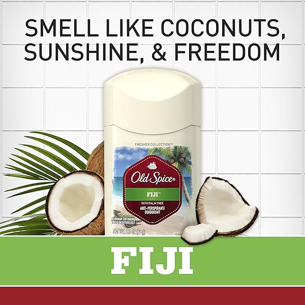 OLD SPICE FRESHER COLLECTION MEN’S ANTI-PERSPIRANT AND DEODORANT, FIJI SCENT – 3.4 OZ
