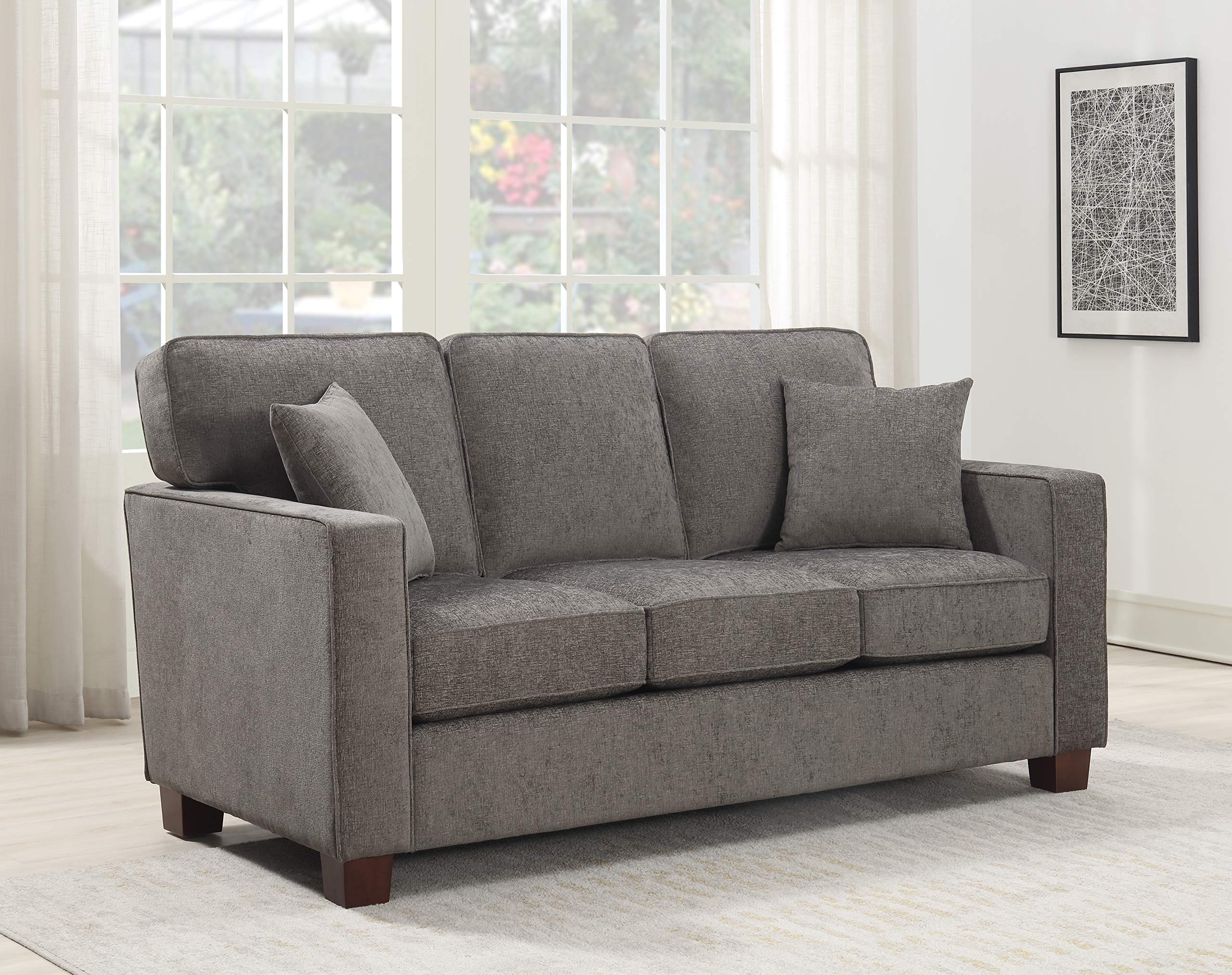 OSP Home Furnishings Russell 3 Seater Sofa, Taupe