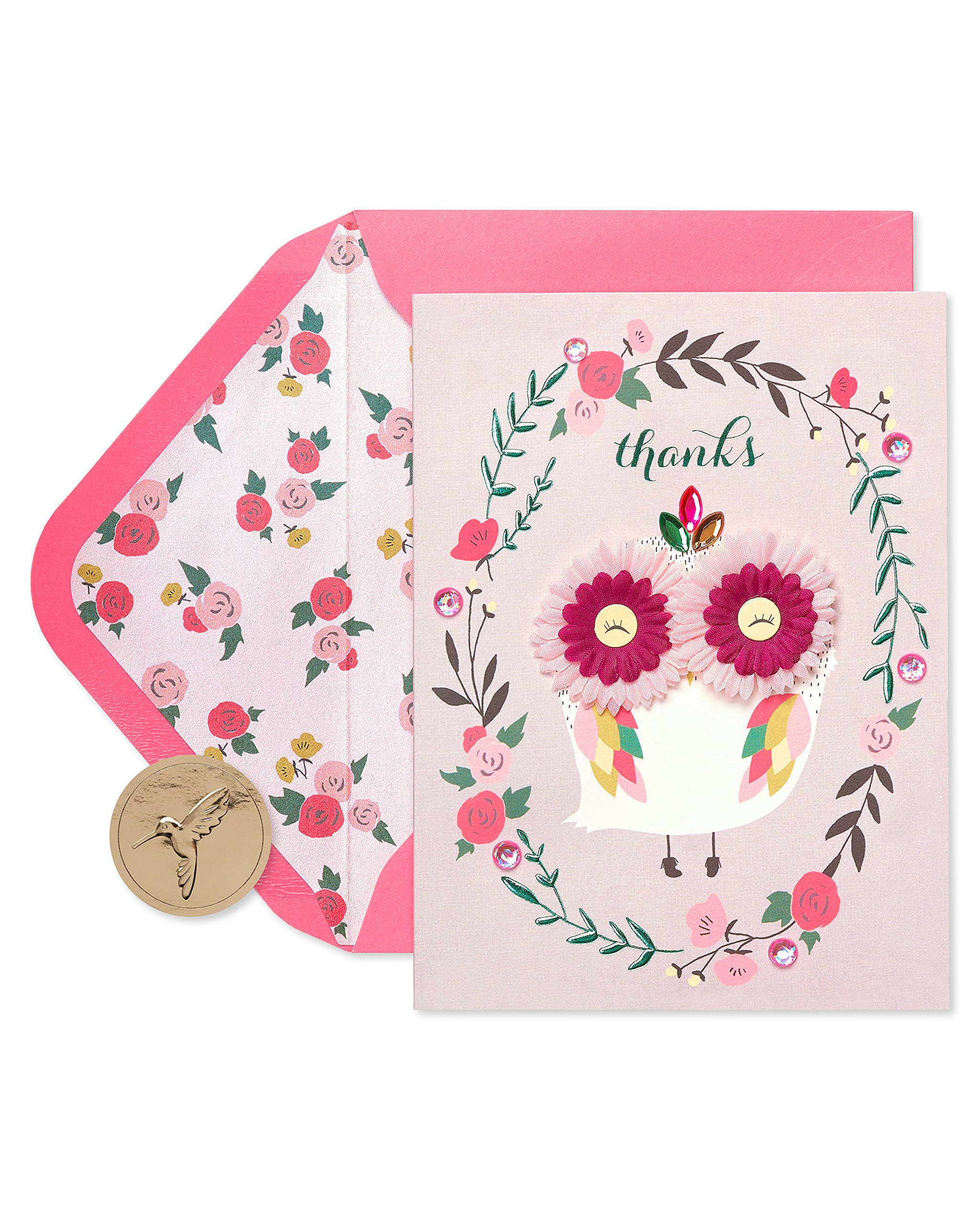 Papyrus Thank You Cards with Envelopes, Lovely Owl (8-Count) — image 1