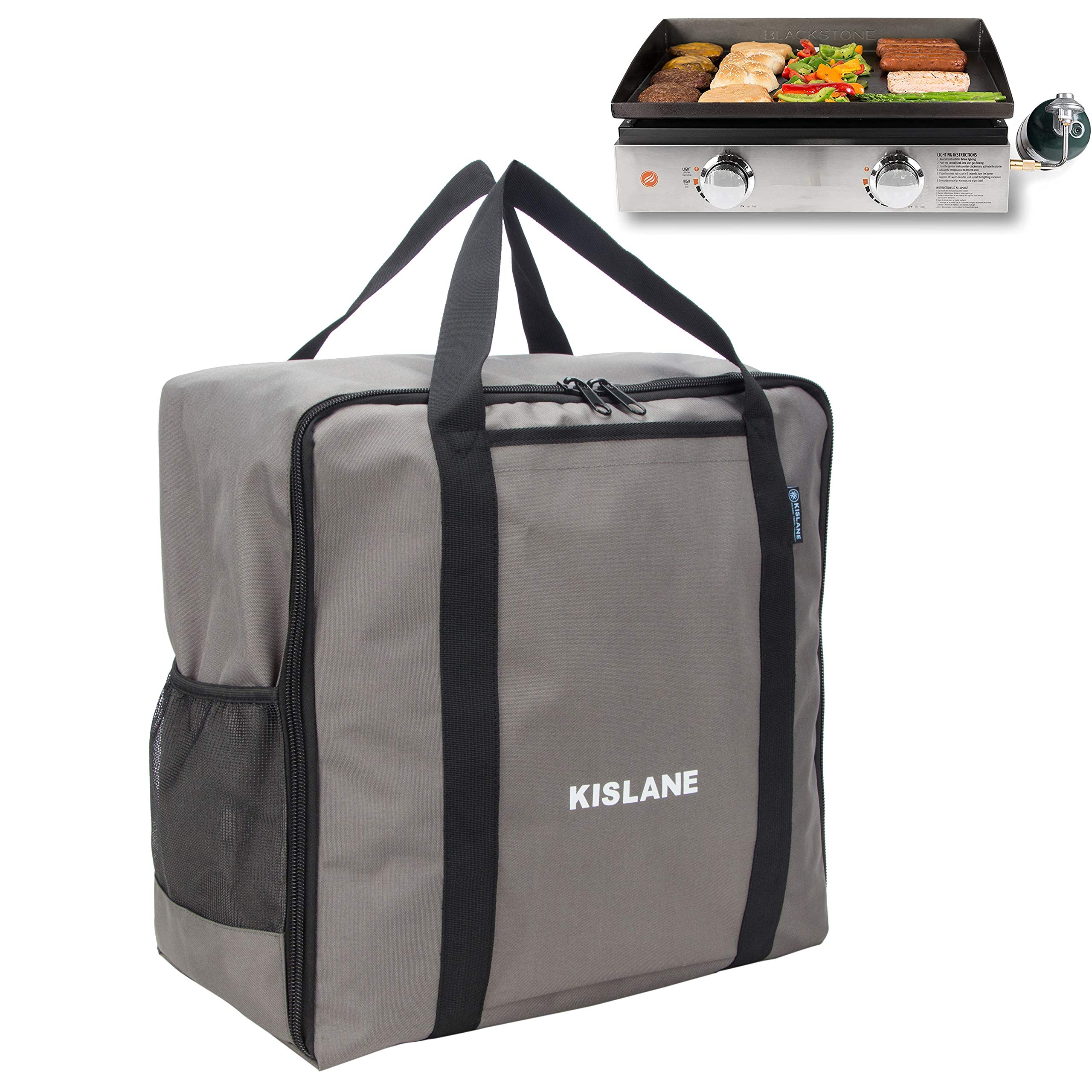 Photo 1 of KISLANE Griddle Carrying Bag Fits for Blackstone 17’’ Tabletop Griddle, Griddle Accessories Storage for Outdoor BBQ, Gatherings, Camping (Grey)