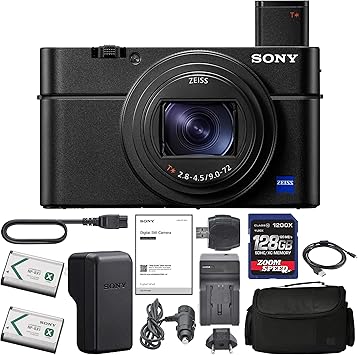 Amazon Com Sony Cyber Shot Dsc Rx100 Vii Digital Camera Dsc Rx100m7 Aom 128gb Bundle Package Kit International Version 1 Year Aom Wty Camera Photo
