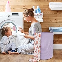 XUANGUO Cotton Rope Laundry Basket Hamper for