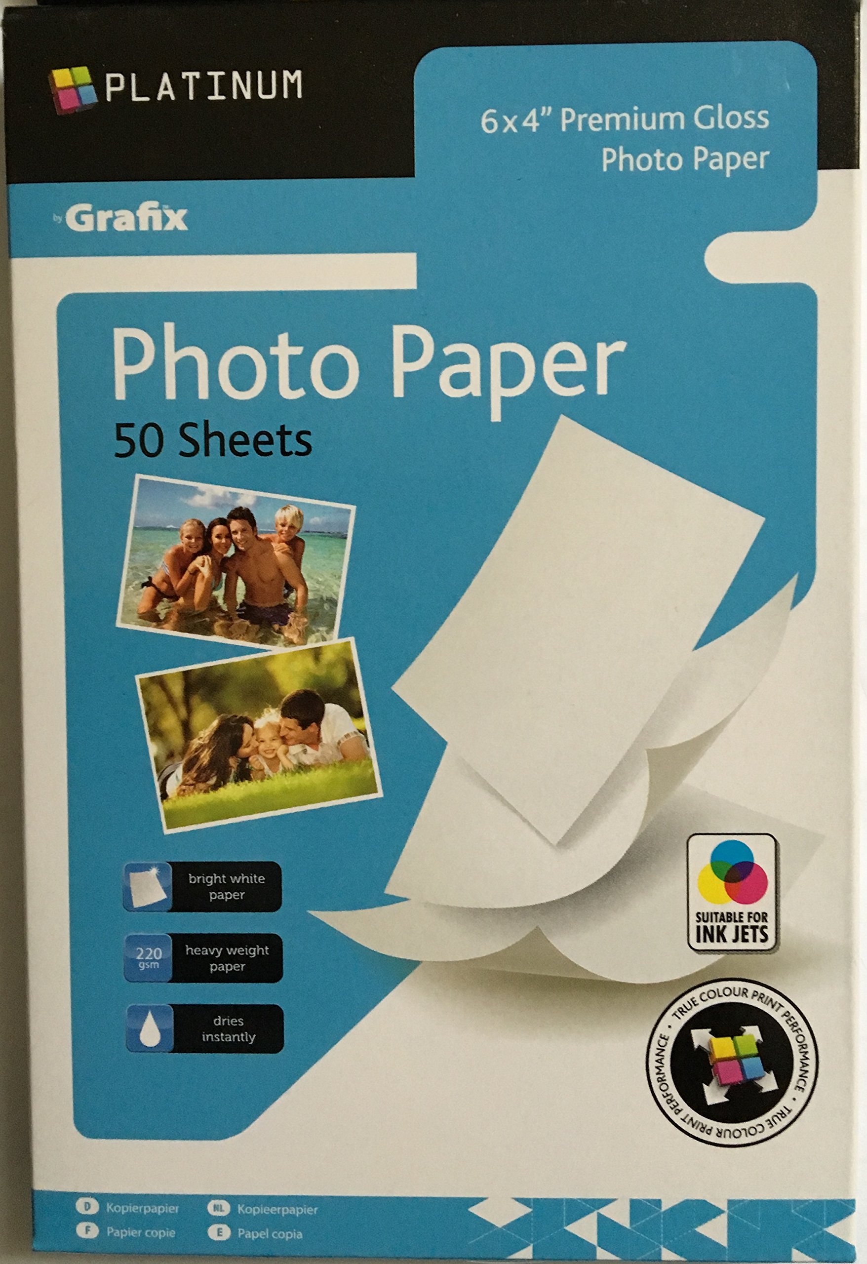Grafix Photo Paper 50 Sheets 6x4" 220 GSM ( 15CM X 10CM PHOTO PAPER) Dries Instantly