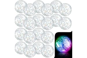 Hungdao 36 Pcs LED Beach Ball 5 Inch Mini Light up Inflatable Beach Balls Glow in The Dark Balls for Teens Adults Sports Floa
