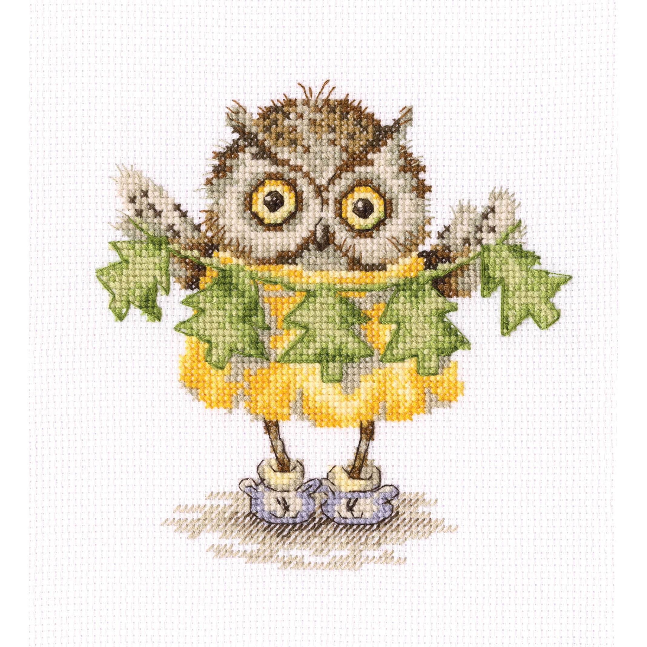 RTO Christmas Tree Necklace Cross Stitch Kit-6-inch x 6.25-inch 14 Count, Other, Multicoloured, 14.8 x 21.99 x 1.19 cm