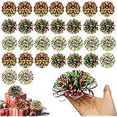 BOUTICOL 30 Pcs 4.7 Inch Christmas Bows for Gift Wrapping, Multicolor Self Adhesive Christmas Metallic Gift Wrap Bows for Xmas Birthday Party Holiday Presents Decoration