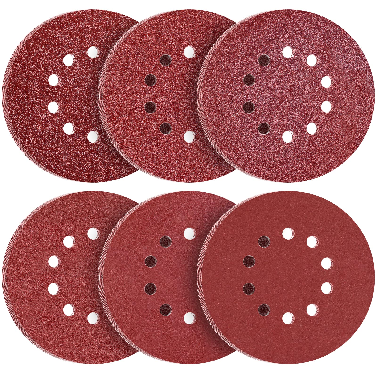 KONGMING 225mm Sanding Disc 60 Pcs 10 Hole Hook and Loop Grit P40 P60 P80 P120 P240 P320 Sanding Pads 9 Inch Sandpaper for Drywall Sander Long Neck Sander Sanding Giraffe