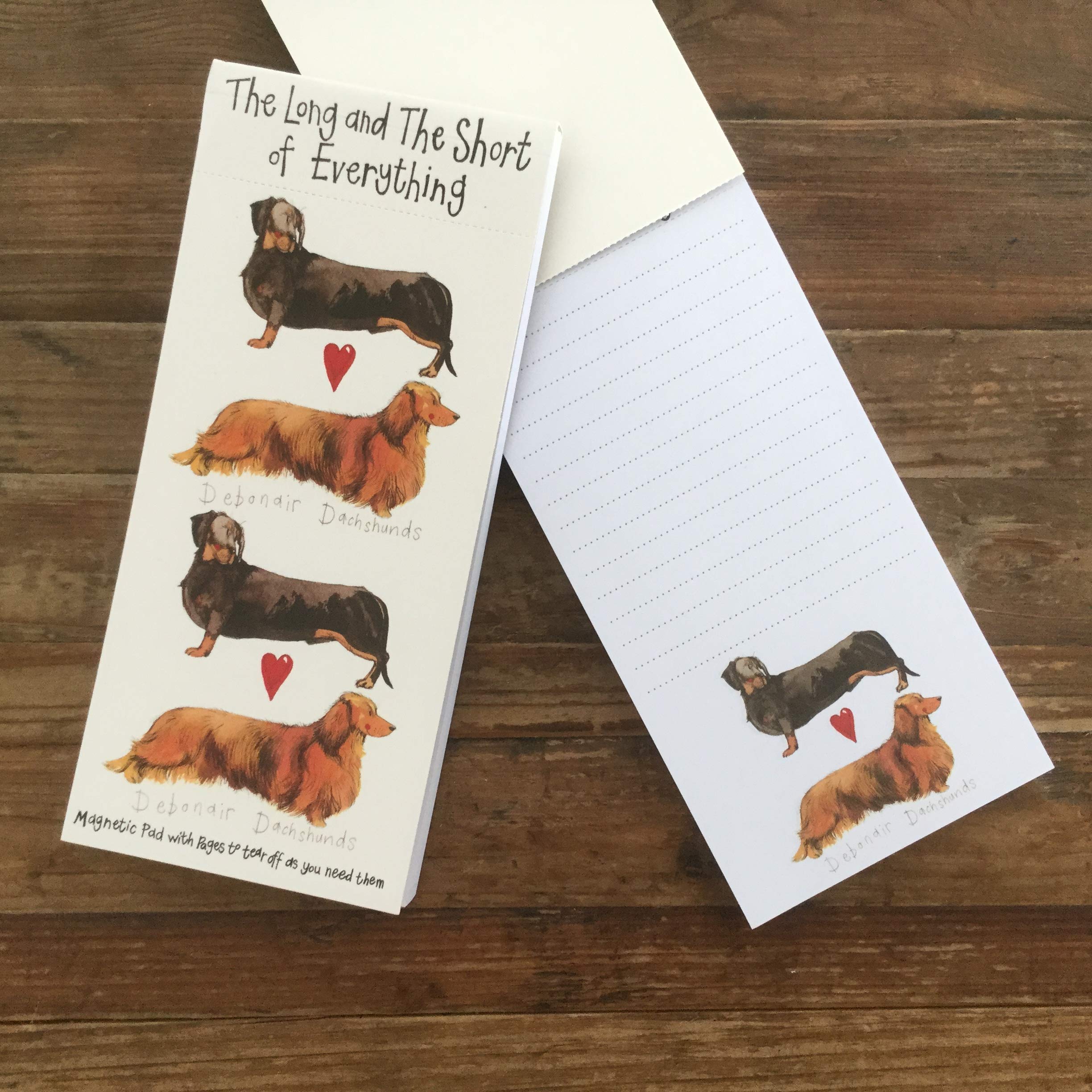 ALEX CLARK Long and Short Dachshund Magnetic to Do List