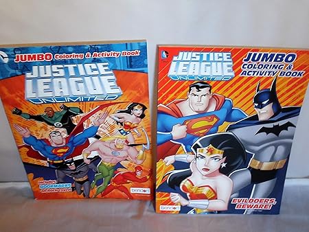 Amazon ジャスティス リーグ アンリミテッド ジャンボ 塗り絵 アクティビティブック2冊 重複なし ぬりえ おもちゃ