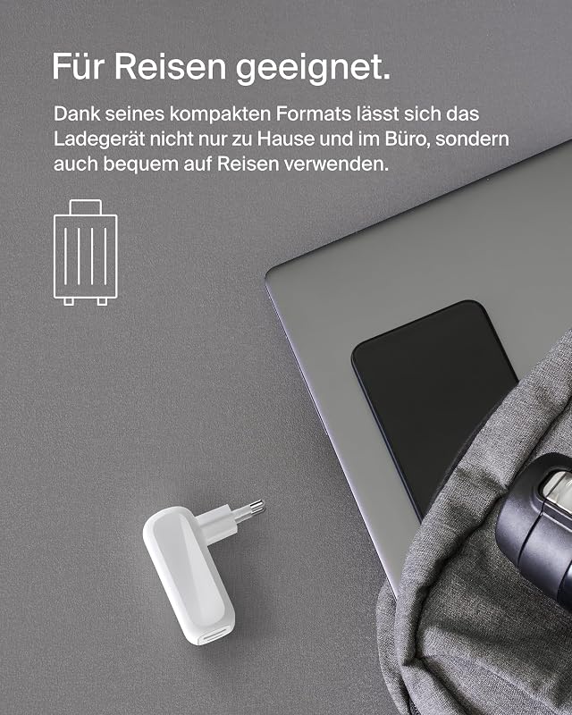 BoostCharge 42 W USB-Ladegerät, USB-C + USB-A, Schnellladen für iPhone, Galaxy, iPad, AirPods, Weiß