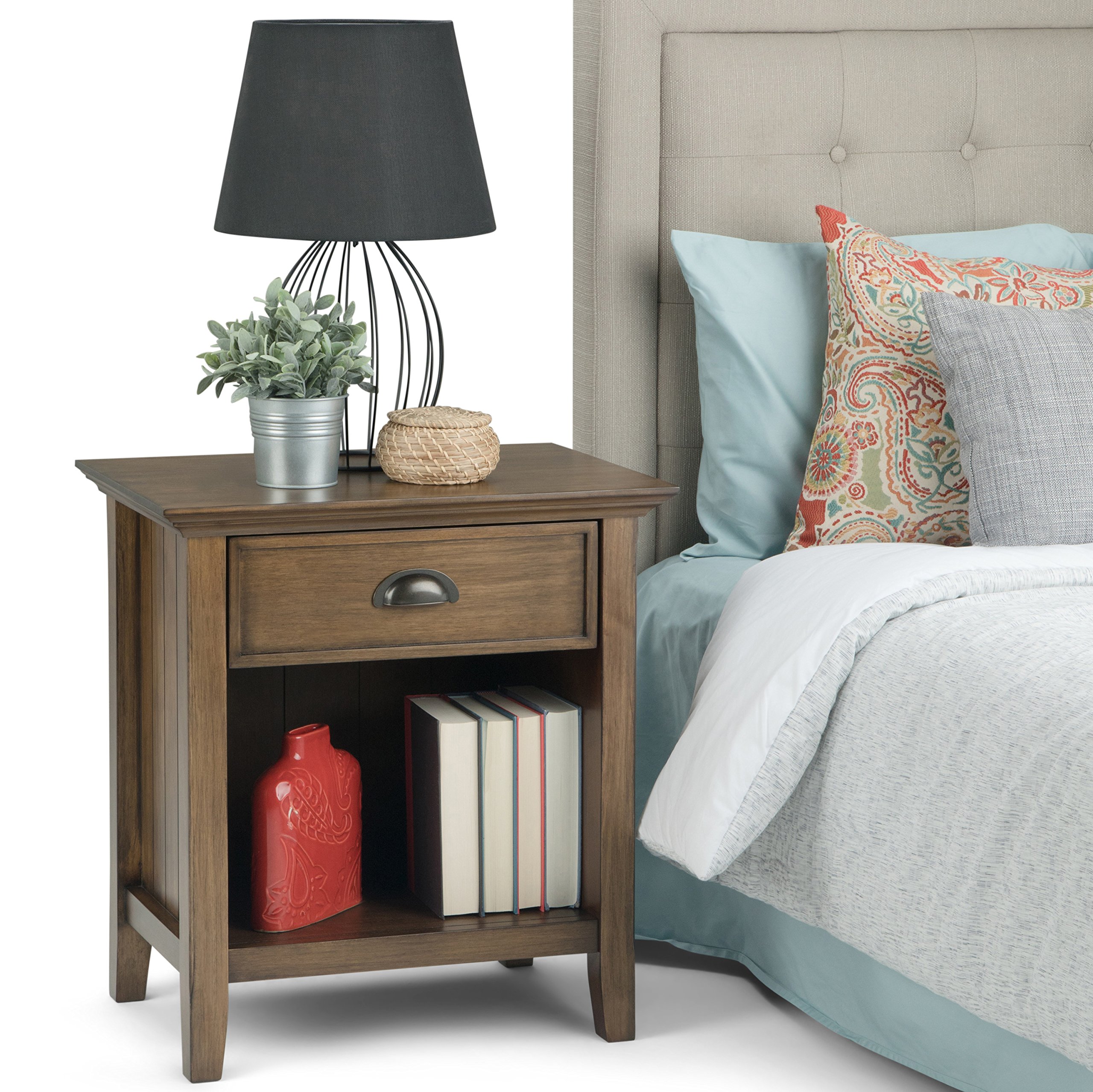 Simpli Home Acadian Solid Wood 24 inch Wide Rustic Bedside ...
