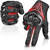 IRON JIA'S Motorcycle Gloves Full Finger Durable for Road Racing Bike Summer Spring Powersports Support Touch Screen red-L