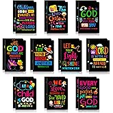 20Pcs Bible Verse Notepad for Kids Black Mini Religious Inspirational Notebook Bulk Colorful Daily Prayer Faith Journals Christian Scripture Quotes Small Pocket Notepad for Office School Home Supplies
