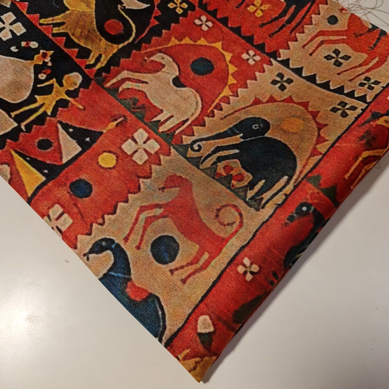 Polyester Faux Raw Silk Floral Rose Print Dress Craft Fabric 44" (Print 1-8) (Vintage Egyptian)