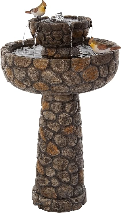 Brunnen Und Mehr Solarbetriebenes Kopfstein Vogeltranke 68cm Amazon De Garten