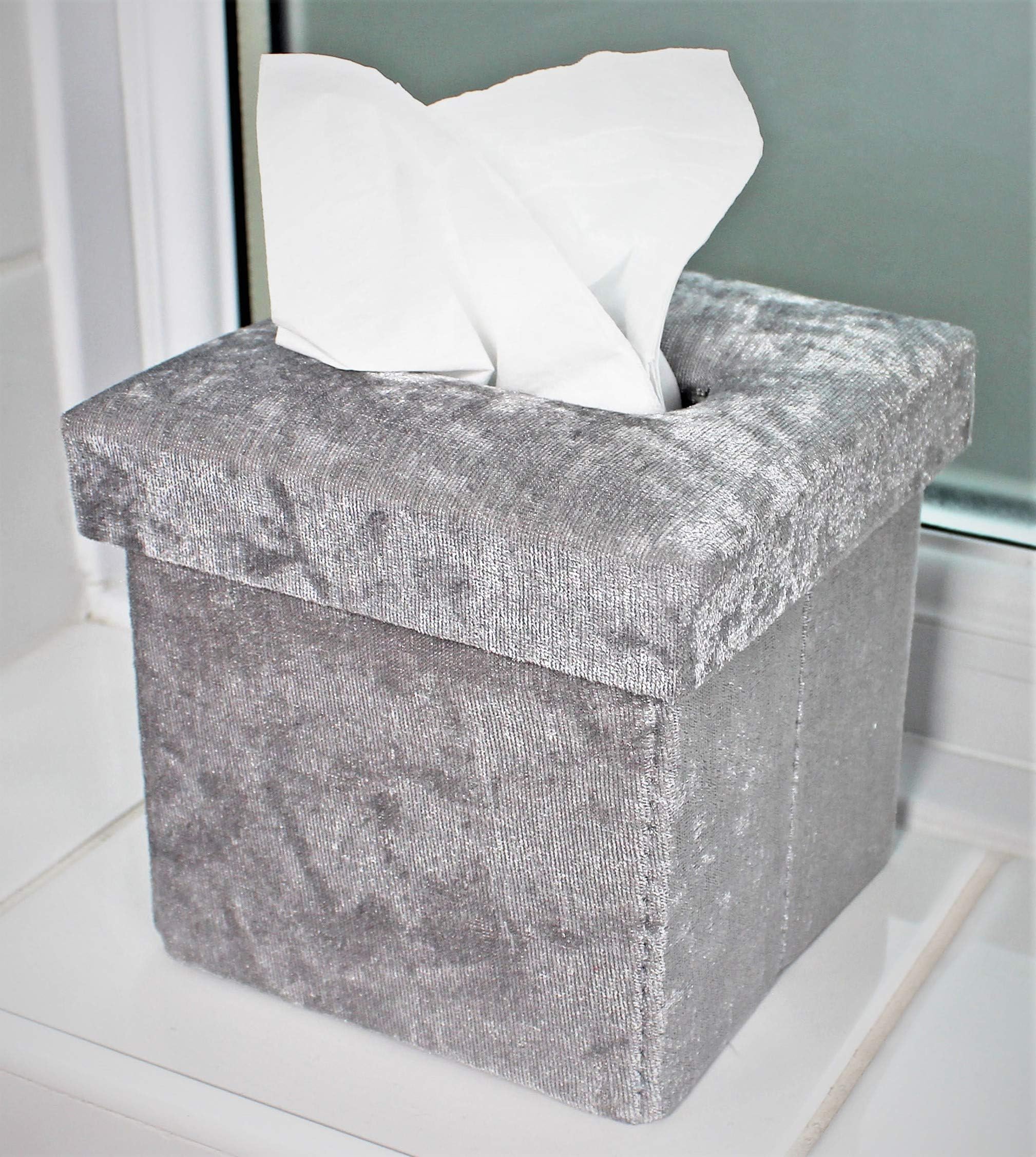 UK Home Accessories Silver Cube shaped Napkin Holder Kleenex Case dispenser.