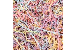 TANMWZK Crinkle Cut Paper Shred Filler 8 oz (1/2 lb) Gift Wrapping & Gift Basket Filler for Christmas,Halloween & Wedding Decorations,Easter Basket Grass Filler (Pink,Blue,Purple and Yellow)