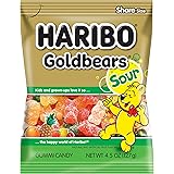 Haribo Gummi Candy, Goldbears Gummi Candy - Sour, 4.5 oz. Bag (Pack of 12)