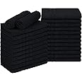 Utopia Towels Cotton Bleach Proof Salon Towels (24-Pack, Black,16x27 inches) - Bleach Safe Gym Hand Towel
