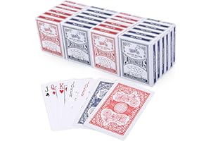 LotFancy Playing Cards, Poker Size Standard Index, 24 Decks of Cards (12 Blue and 12 Red), for Blackjack, Euchre, Canasta Car
