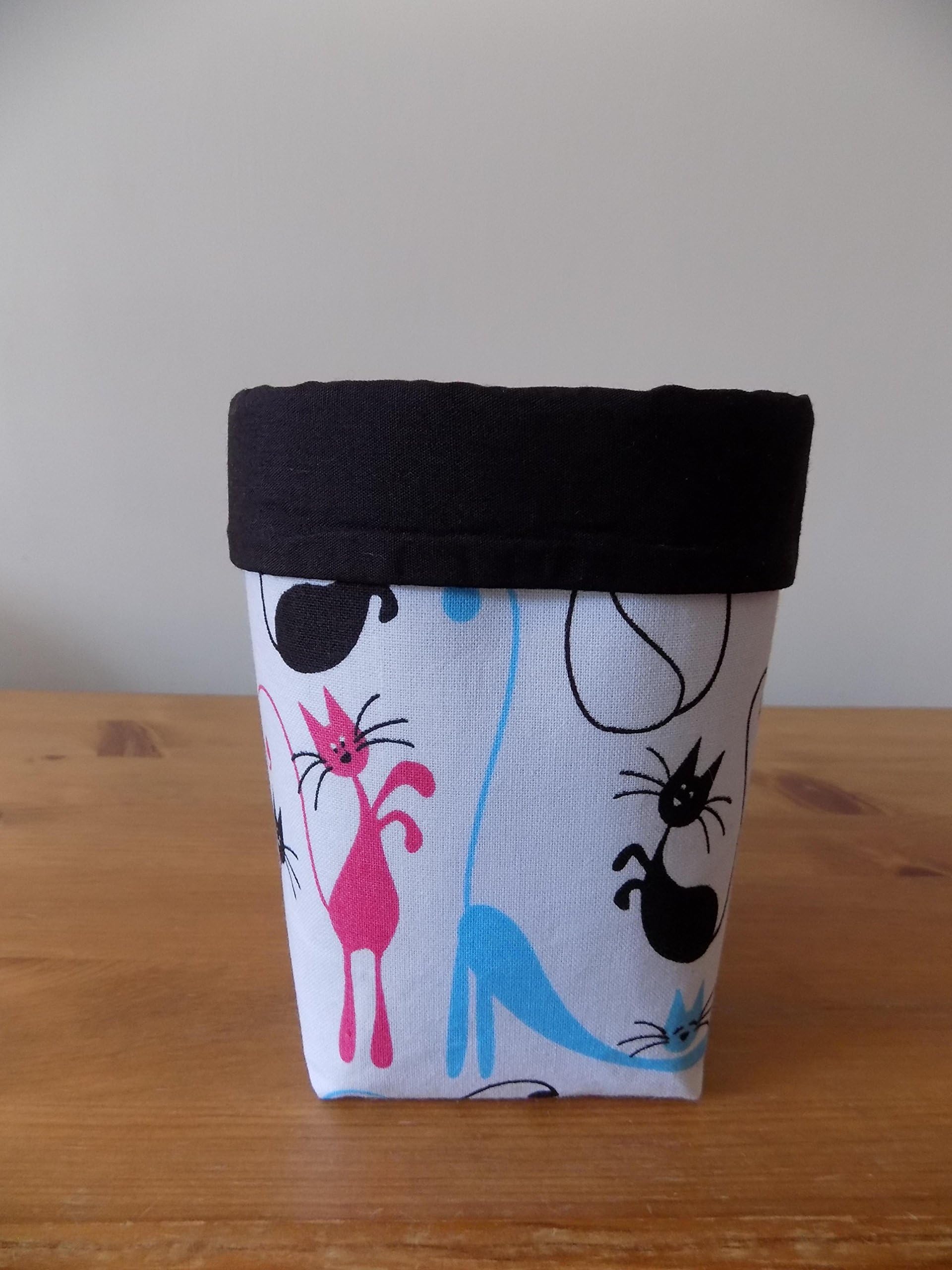 'Skinny Cats' Fabric Storage Basket Bin Caddy Box