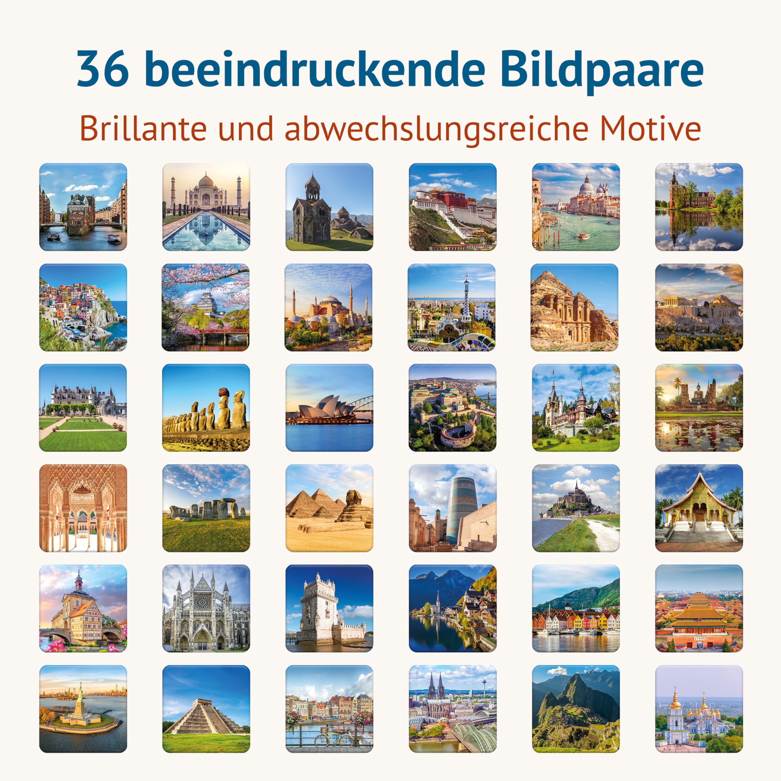 Starnberger Spiele - Weltkulturerbe Memospiel - Kartenspiel für Erwachsene und Kinder ab 6 Jahren - Geschenk für Reise- und Kulturliebhaber 2