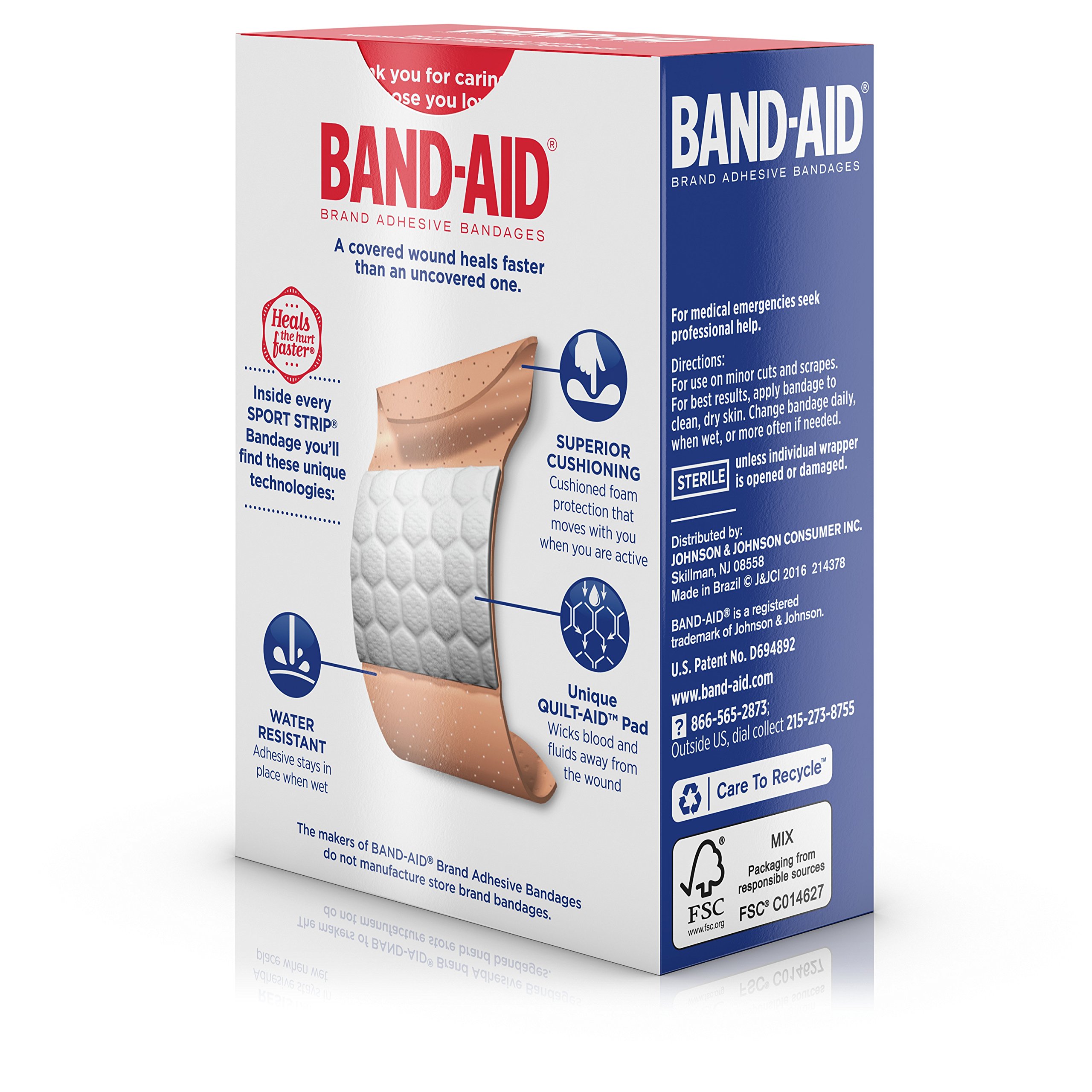 BandAid Brand Sport Strip Extra Wide Adhesive Bandages, extra