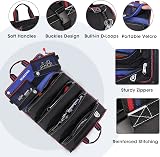 WORKPRO Tool Roll Bag 720D Multi-Purpose with 2 Detachable Pouches 6 Zipper view 4