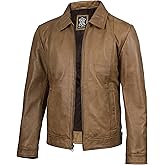 Decrum Mens Leather Jacket - Real Lambskin Classic Vintage Style Leather Jackets For Men