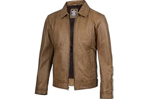 Decrum Mens Leather Jacket - Real Lambskin Classic Vintage Style Leather Jackets For Men