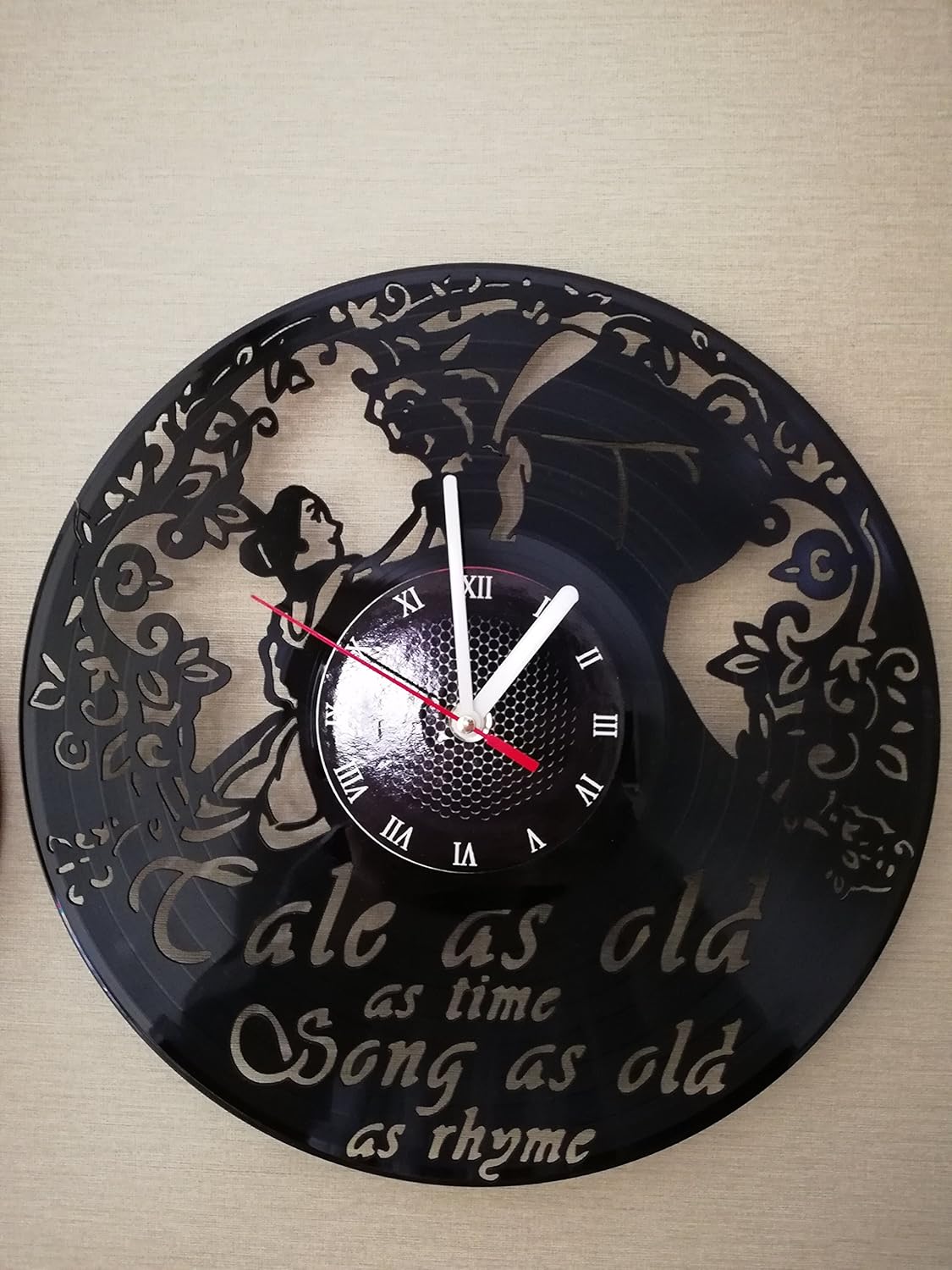 Beauty And The Beast Vinyl Record Wall Clock Get Unique Living Room Best Gift Idea For Children Disney Merchandise For Girls Buy It Now Prime