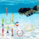JOYIN 18Pcs Diving Pool Toys Set with Storage Bag for Ages 8-12 view 6