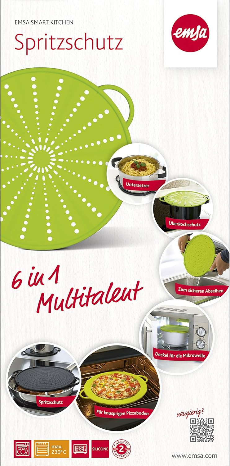 EMSA 514557 Smart Kitchen silicone splash & splatter guard diameter 26 cm, green - Image 4