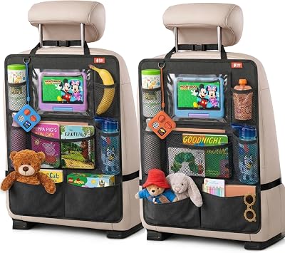 Baby Uma 2 Pack Car Back Seat Organiser with Tablet Holder & Pockets