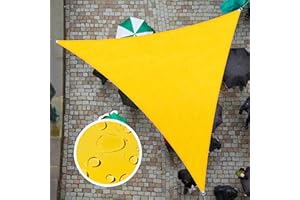 ColourTree 12' x 12' x 12' Yellow Triangle Waterproof Sun Shade Sail Canopy Awning Shelter Fabric Screen, 95% UV Blockage UV & Water Resistant, for Outdoor Patio Garden Carport (We Make Custom Size)
