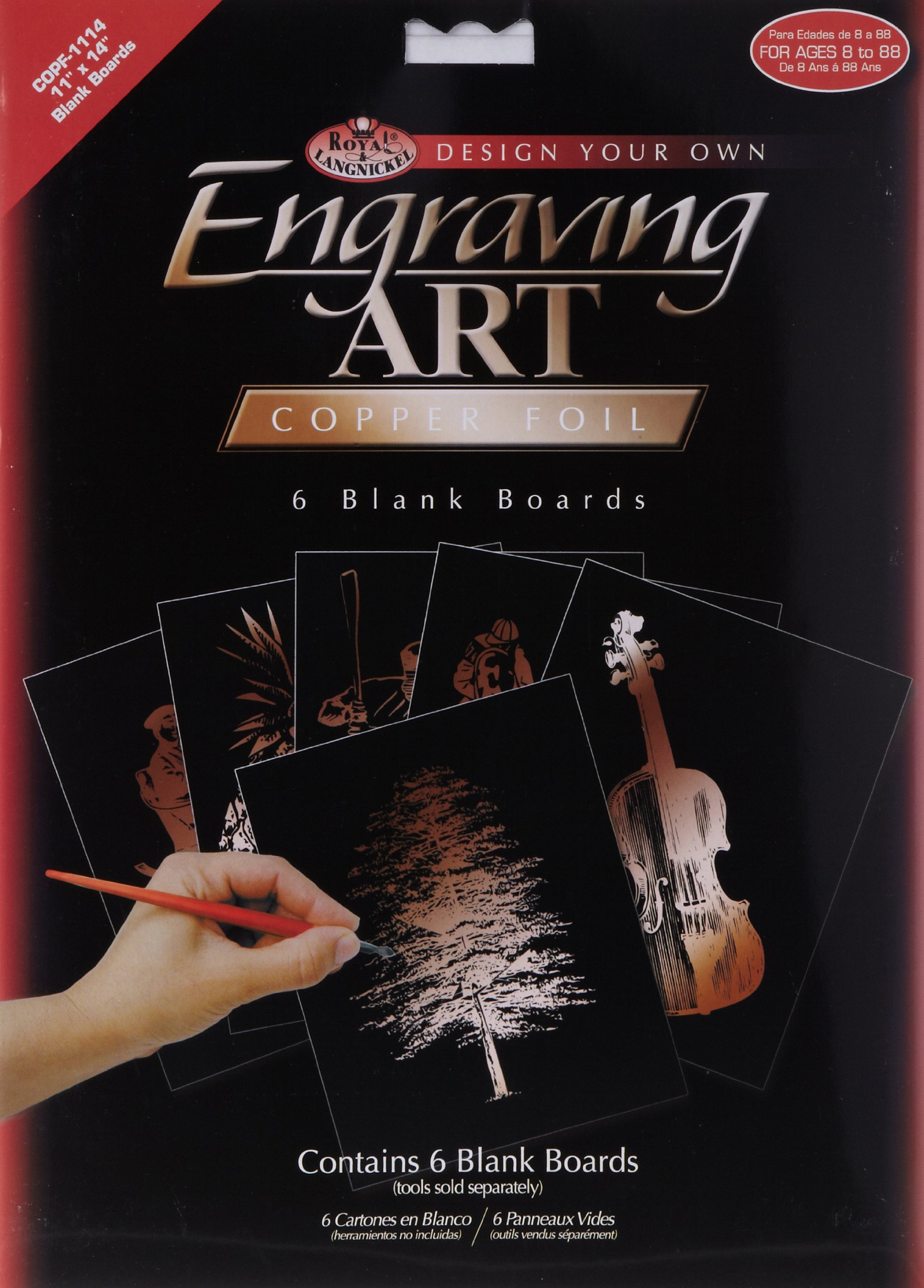 Royal & Langnickel Engraving Art Copper 11 x 14 inch Blank Board (Pack of 6)