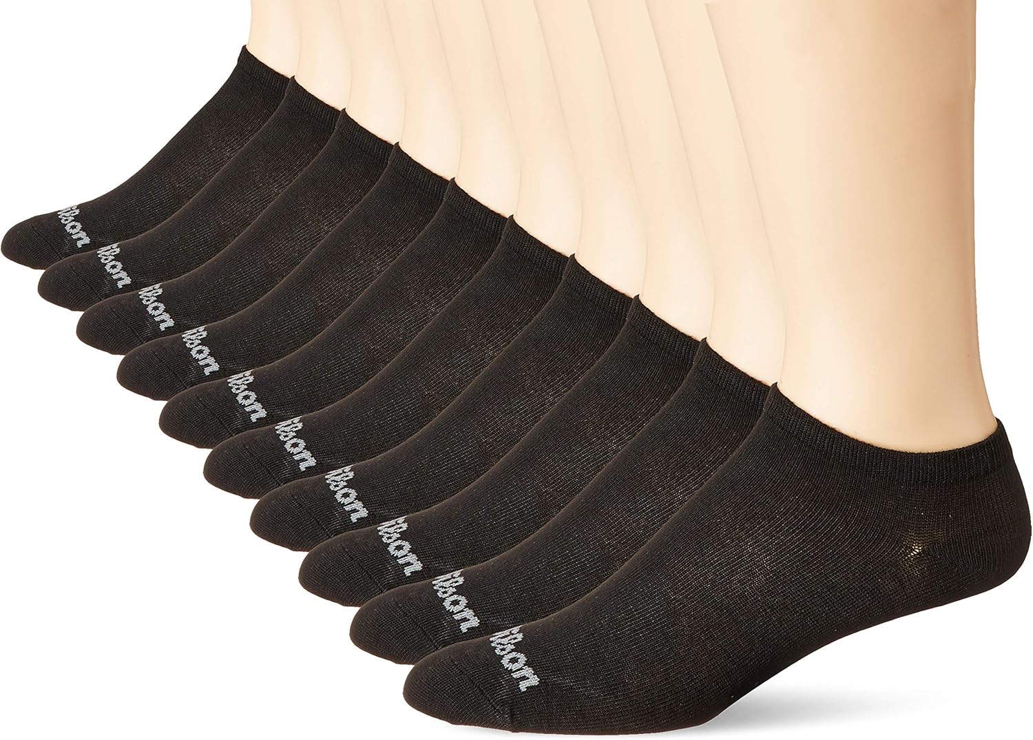 Wilson Boys' Athletic No Show Socks, 10, Black/Gray LOGO10 Pair Pack, 210 Clothing