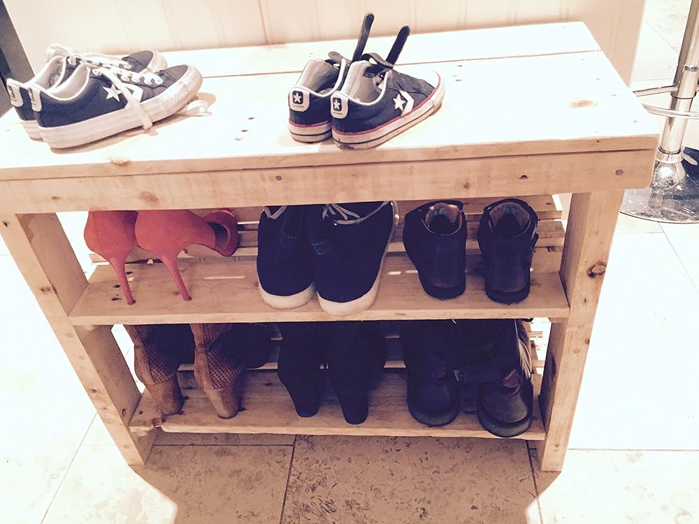 reclaimed timber shoe rack Amazon.co.uk Handmade