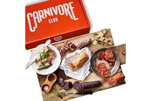 Carnivore Club Gift Box (Gourmet Food Gift) 5 Italian Meats Sampler From Nduja Artisans - Comes in a Premium Gift Box - Food Basket - Great with Crackers Cheese Wine - Ultimate Gift for Meat Lovers