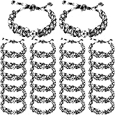 Landical 24 Pcs Soccer Bracelet for Boys Adjustable Handmade Braided Bracelet Wristbands Inspirational Sport Accessories Boy Soccer Party Favors for Teams Player Gift Birthday Jewelry Accessories