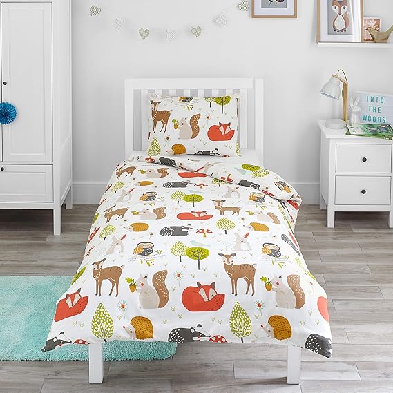 Bloomsbury Mill Woodland Animals Kids Bedding Set Junior/Toddler