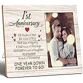 SSQBZU 1st Anniversary Picture Frame 4x6, One Year Down Forever To Go! Happy Anniversary, Anniversary Decoration, Valentine’s Day, Anniversary Congratulation Gifts.(055)