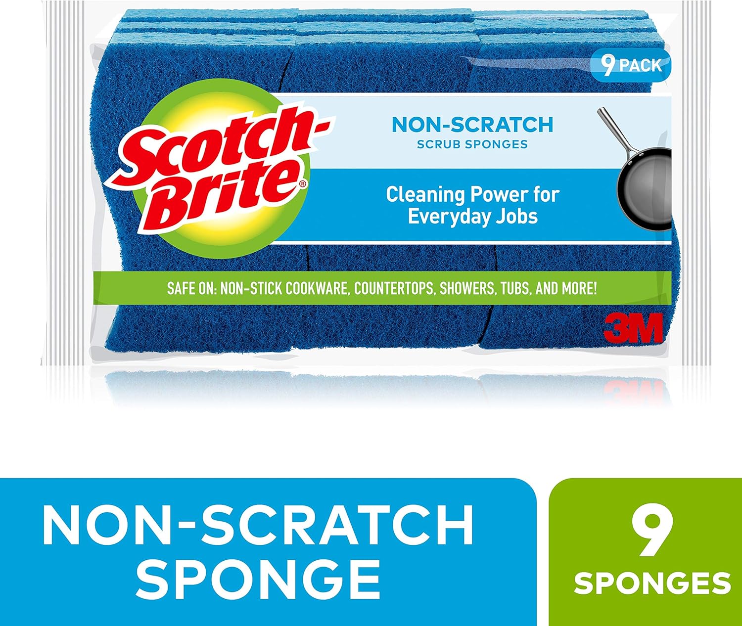 Scotch-Brite Non-Scratch Scrub Sponges, 9 Scrub Sponges, Lasts 50% Longer than the Leading National Value Brand: Health & Personal Care